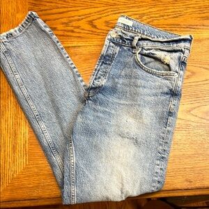 Zara Women's Straight Leg Jeans - Light Blue